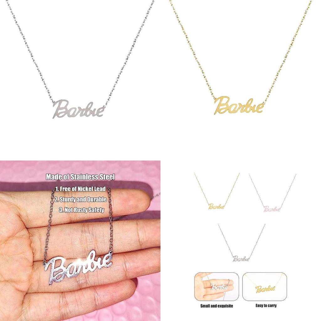 Barbie Alphabet Necklace Stylish And Sweet Stainless Steel Jewelry