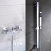 Brass Waterfall Bathtub Faucet Set with Black Exposed Edge and Hot/Cold Shower Head