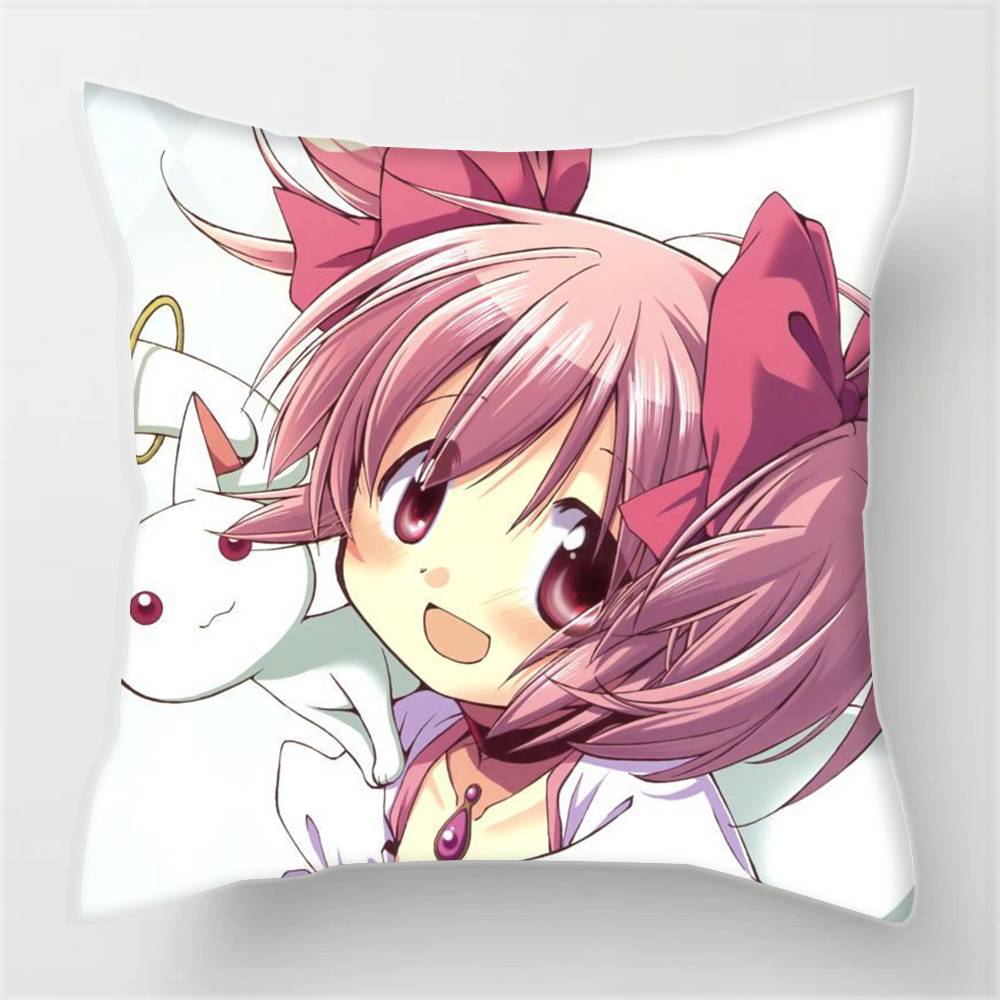 Anime M-Madoka M-Magica CUTE GIRL  Pillowcases Cushion Covers Living Room Sofas Home Decor Gifts