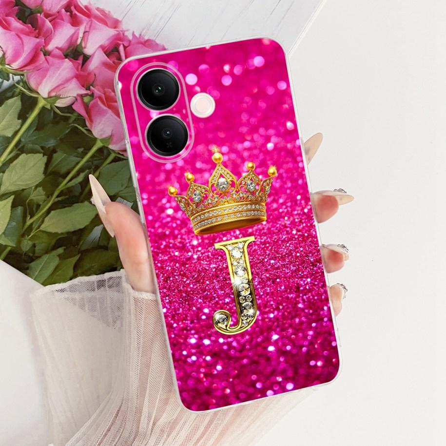 For Vivo V60 Lite 4G Case V2530 Cute Letters Crown Soft Slim Silicone Back Cover For Vivo V60 V 60 V60Lite 5G T4 Pro 2025 Bumper