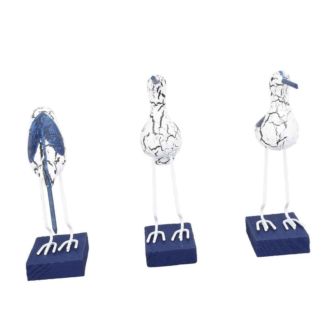 Seagull Figurine Composite Wood Iron Vivid Exquisite Seagull Seabird Statue for Desktop Décor