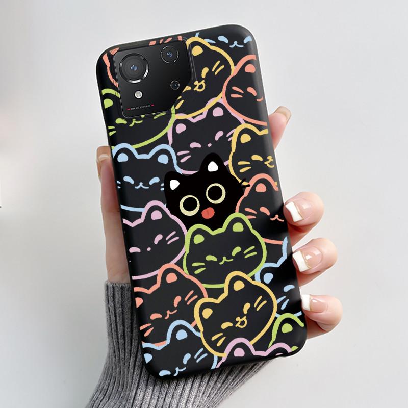 Custodia per Asus ROG Phone 8 Custodia per Telefono ROG 8 Pro Lusso Carino Coniglio Amore Divertente Nero Morbido TPU Silicone Cover Posteriore Protettiva