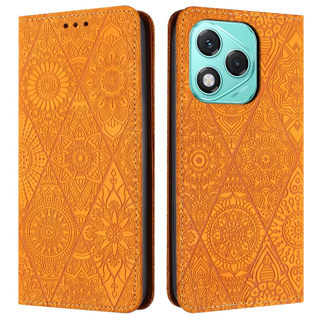 For Honor 400 Lite 5G Case Imprinted Flower Wallet Stand Leather Phone Cover