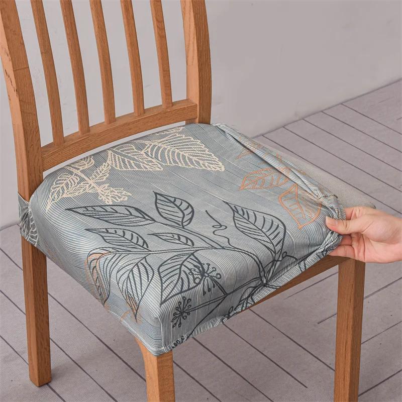 1pc Printed Chair Cover Stretch Dining Chair Seat Slipcover Washable Home Decor Kitchen Chair Case for Hotel Banquet