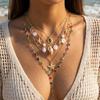 Muschel Seestern Barock Imitation Perle Bunter Kristall Y-förmige Halskette Für Frauen Männer Mehrschichtig Stern Choker Sommer Schmuck