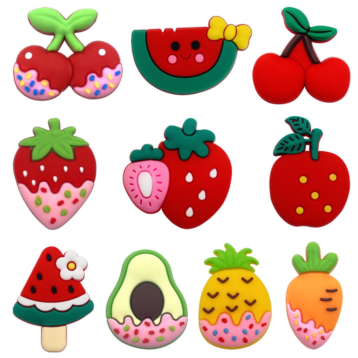 10-Piece Fruit Shoe Charms: PVC Soft Rubber Decorative Accessories for Crocs