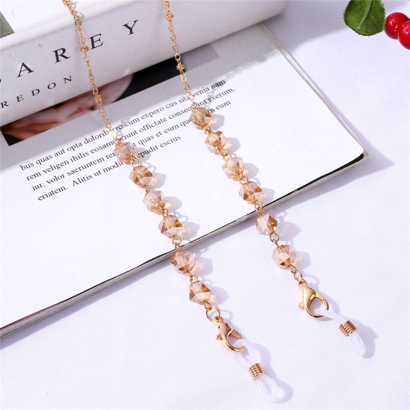 Handmade Crystal Necklace Glasses Mask Chain Strap Lanyard Fashion Jewelry Lanyard Sunglasses Face Mask Chain Anti-lost Strap