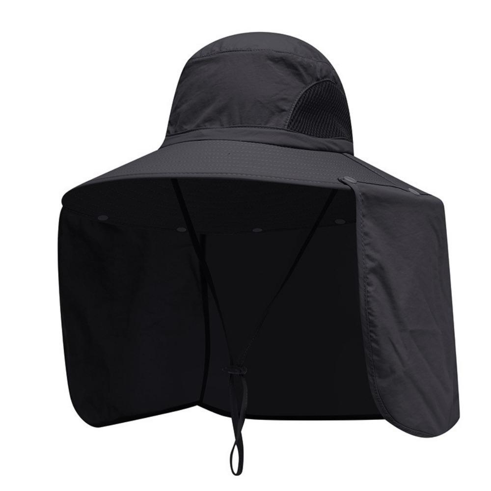 

New Anti-UV Fisherman Hat Adjustable 50+UPF Protection Bucket Hat Quick-dry Wide Brim Sunscreen Hat Summer чёрный