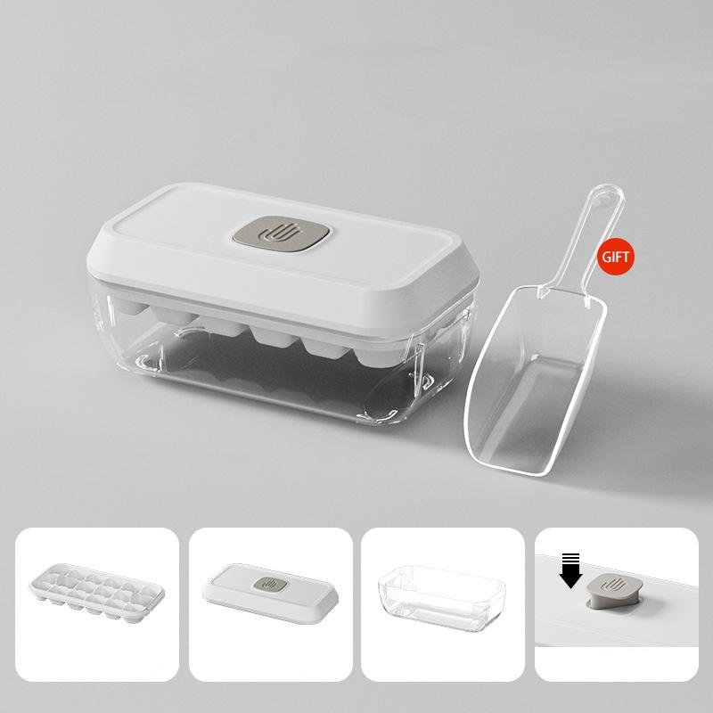 Forma na 18/32 kostek ledu s víkem, lopatkou a úložným boxem, vyjmutí jedním kliknutím, výrobník ledu, DIY, koktejlové nástroje na whisky