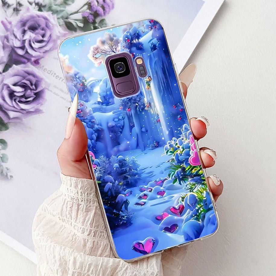 For Samsung Galaxy S9 Case SM-G960F Cover Fashion Flower Soft Slim Back Cover For Samsung S9 Plus S 9 GalaxyS9 S9+ SM-G965F Capa