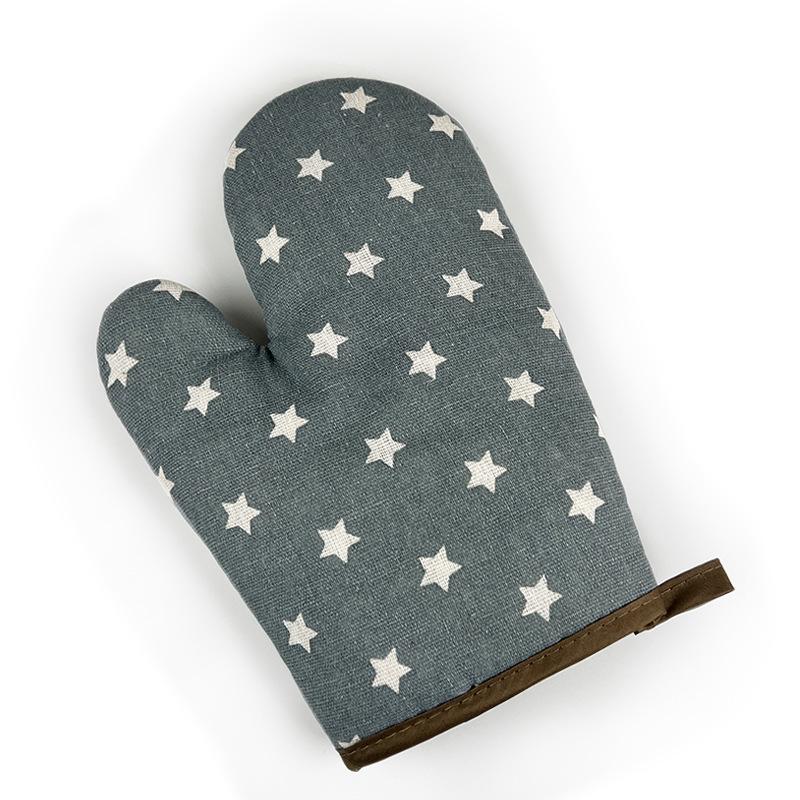 High-Temperature Cotton Linen Oven Mitts – Thickened, Heat-Resistant, Anti-Scald Baking Gloves for Kitchen