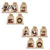 Portable Fabric Gift Holders Christmas Drawstring Bags, Small Festive Prints Burlap Treat Pouches for Bags Candy Jewelry And Party Favors, Reusable