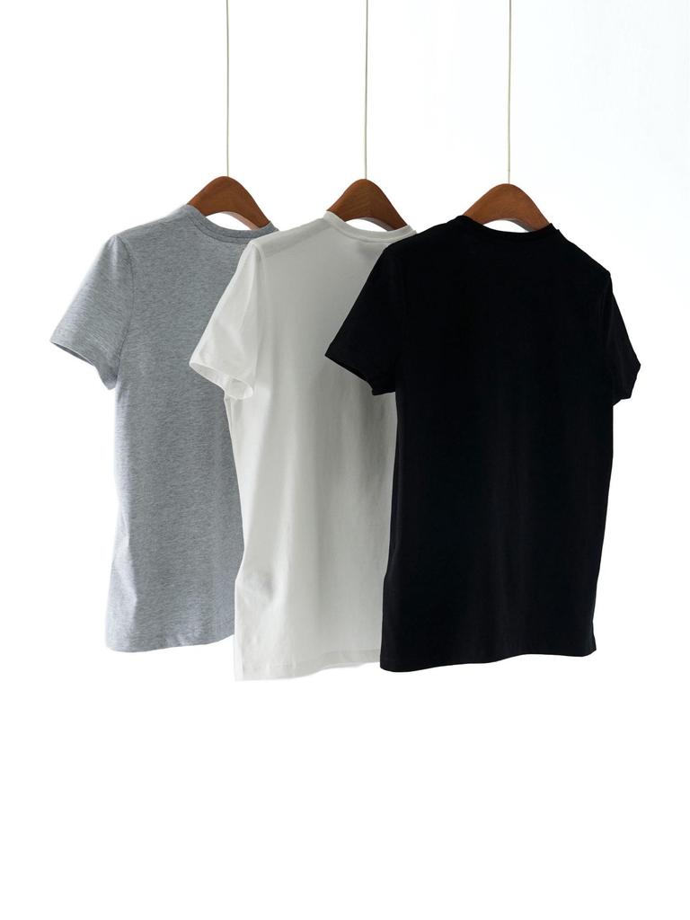 Early Spring Women's T-Shirt: 100% Long-Staple Cotton, Heavy Embroidery, Little Bear Design, Round Neck, Short Sleeve.