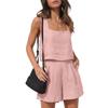 Summer Women's Comfortable Casual Set - Linen Shorts and Sleeveless Top
