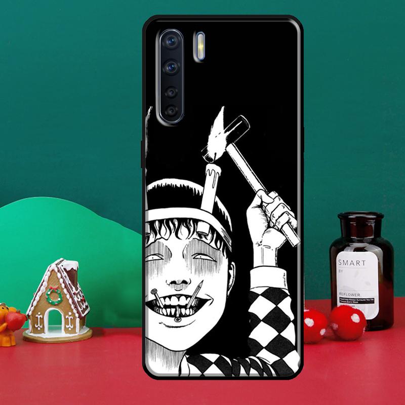 Pouzdro na hororovou mangu Junji Ito pro OPPO A5 A9 A31 A53 2020 A53S A1K A3S A5S A15 A52 A72 A83 A91 A54 A74 A94 Coque