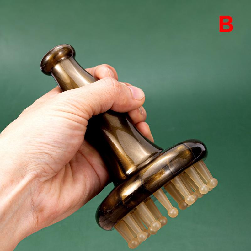 29-Tooth Meridian Brush Wooden Rubber Handle Massage Brush Multipurpose Head Neck Leg Body Gua Sha Beauty & Body Massage Tool