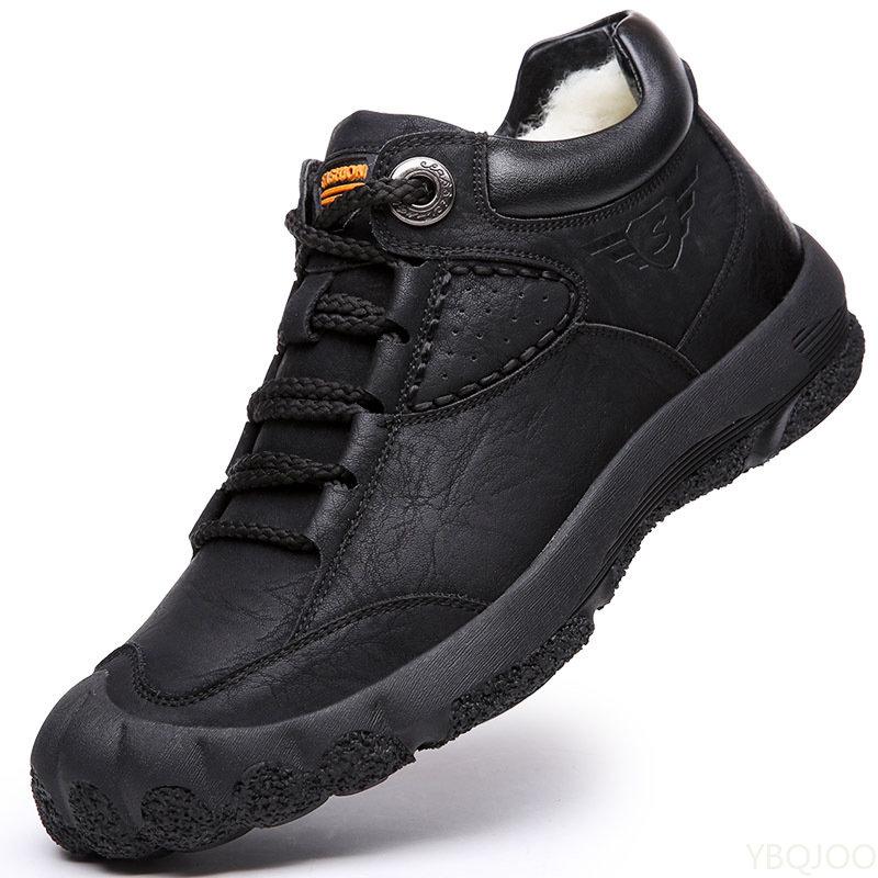 Frühling Männer Wanderschuhe Männer Plüsch Super Warm Schnee Stiefel Für Männer Wandern Turnschuhe Männer Stiefeletten Outdoor Bergsteigen Schuhe