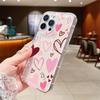 Love Heart Soft Phone Case for iPhone 16 15 14 17 Air Pro Max 16E 13 12 Mini 11 XS X XR 7 8 Plus  Clear Shockproof Cover