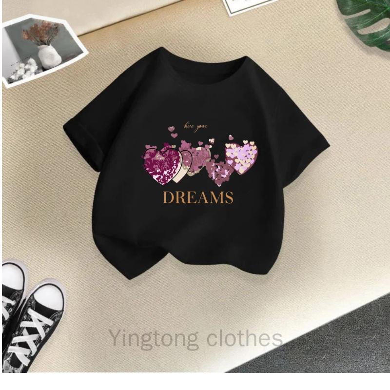 Girls T-shirt Short-sleeved Bottoming Shirt New Summer Fashion Children's Half-sleeved Top Children's Clothing Cotton