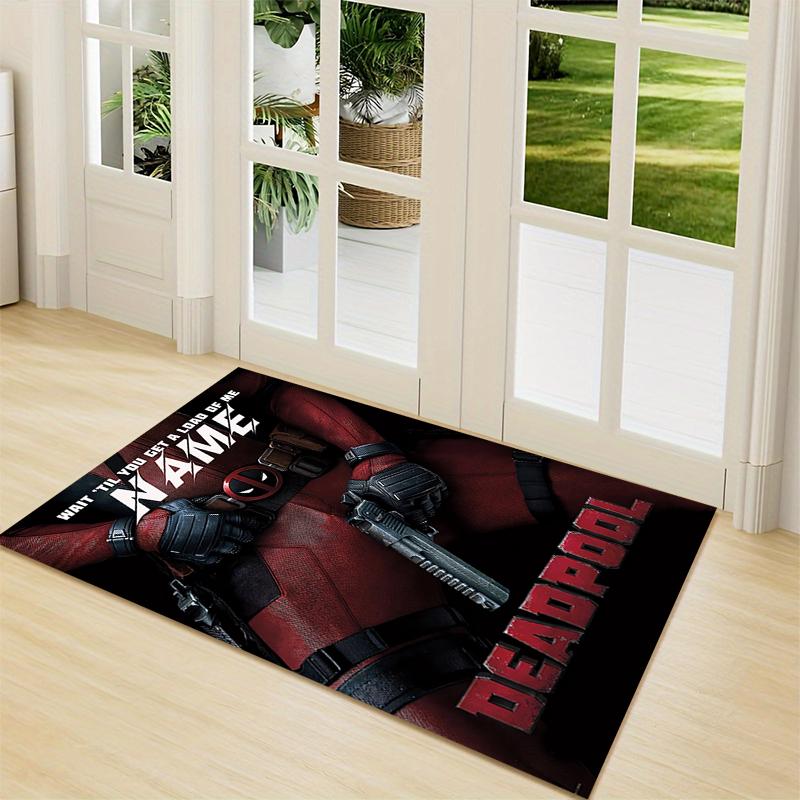 Custom Name Deadpool Movie Poster Carpet Rug Customizable Soft Washable Anti-Slip Home Living Room Sofa Mats Personalized Rug. 090919
