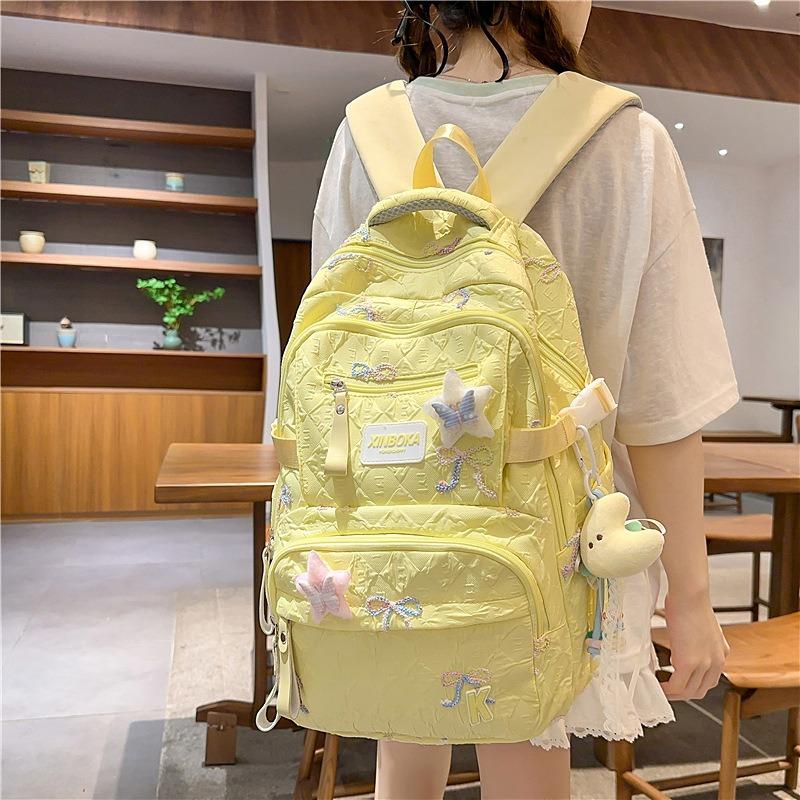 School Bag New High-value College Style Fresh and Sweet Candy-colored Backpack Junior High School Students Lightweight Backpack