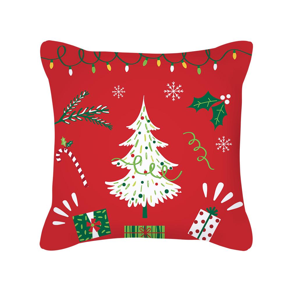 New Cartoon Santa Claus Christmas Pillow Cover Holiday Gift Square Cushion Cover