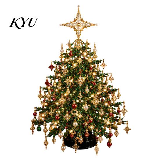 Décoration de Fête DIY pour Adultes Kit Arbre de Noël Perlé, Ensemble d'Artisanat Cristal Artificiel Fournitures d'Artisanat de Saison Débutants, Décoration de Table Faite à la Main