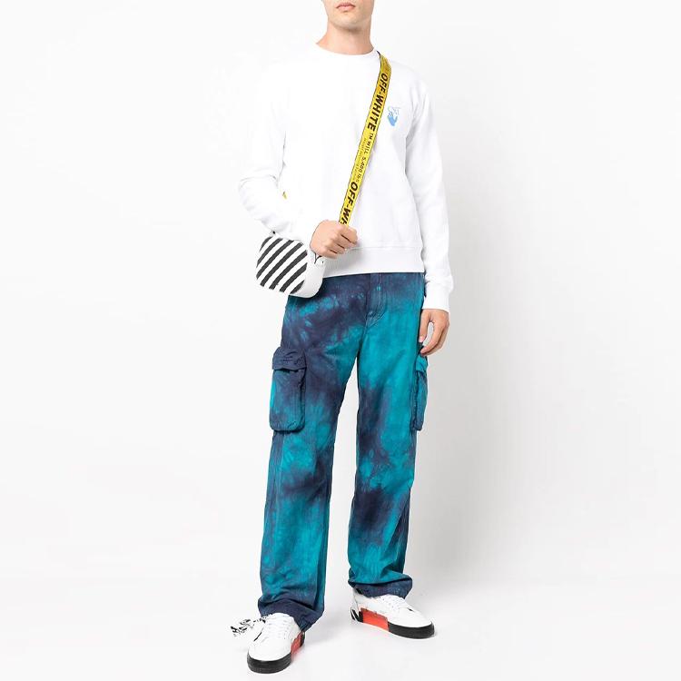 Off-White FW21 Logo Slogan Pullover Sweatshirt Men Tops White OMBA025F21FLE0040184