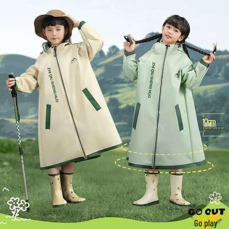 Impermeabile per Bambini con Scomparto per Zaino - Poncho a Copertura Totale per Bambini e Bambine, Ideale per la Scuola Primaria e l'Asilo.