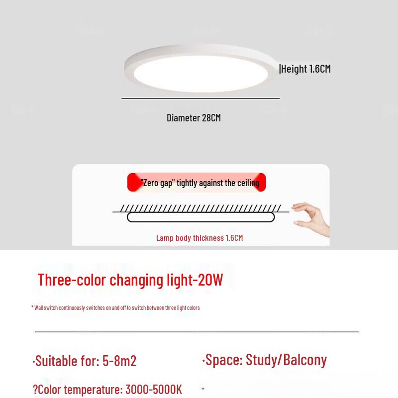 Pailide Full-Spectrum Eye-Protection Ceiling Light