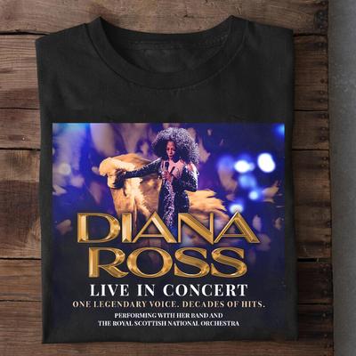 NEW Diana Ross 2025 Tour Poster T Shirt Black All Size Unisex T-Shirt
