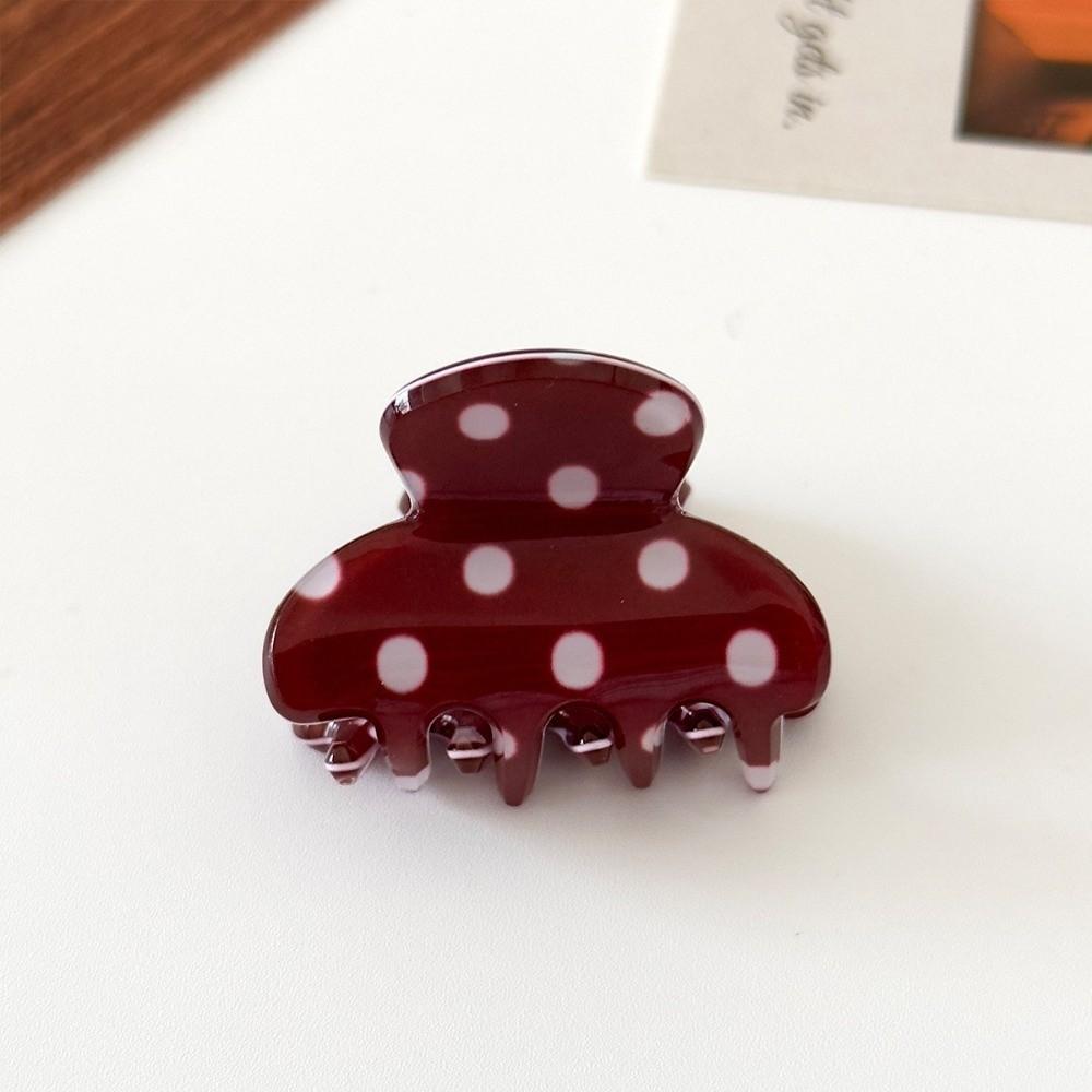 Non-Slip Polka Dot Hair Claw Small Acrylic Hair Clamps Sweet Mini Hair Clips Office