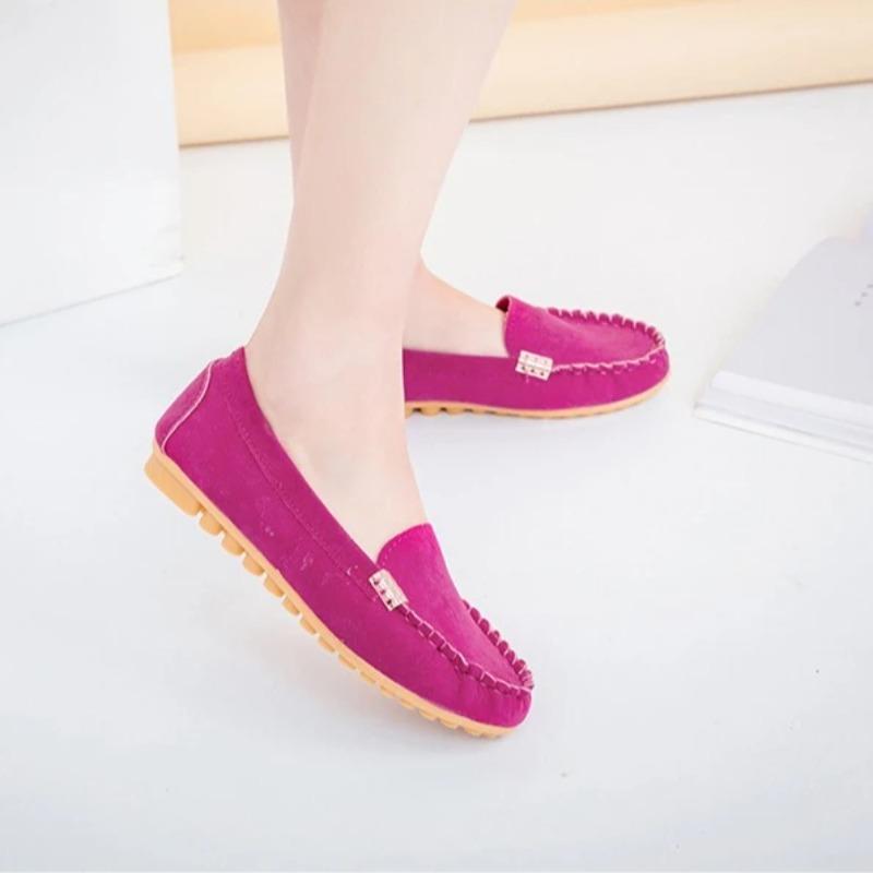 Autumn Shallow Mouth One Step Stepping Large Size Women's Single Shoes Black Soft Soled Comfortable Durable Flat Shoes Sneakers