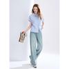 BETU Women's Printed Striped Short-Sleeve Shirt