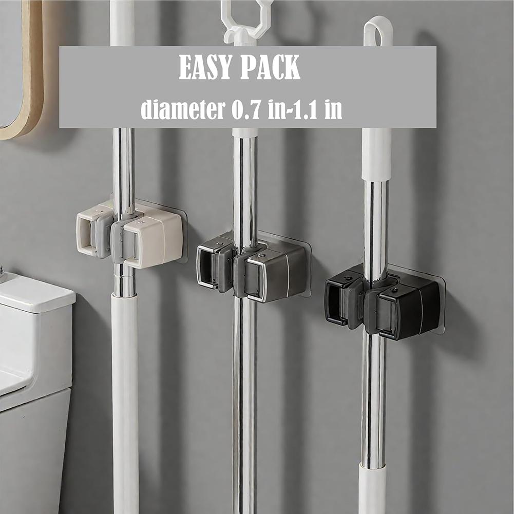 Garage Garden Kitchen Mop Organizer Wall Hanging 6-Piece Broom Holder Wall Mount 3 Colors Storage