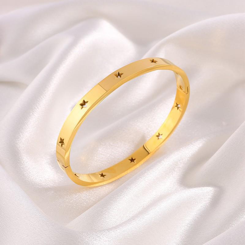 Starry Sky Silver Titanium Steel Bracelet for Women - High-End, Versatile, Full Diamond, Non-Fading Fashion Accessory