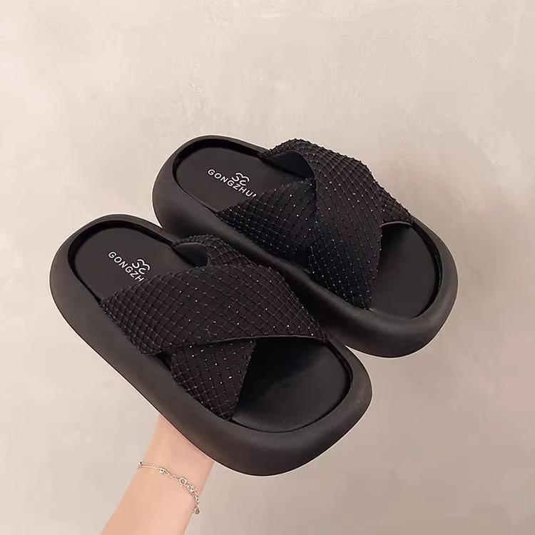 With skirt beach slippers simple cool slippers women's summer fashion versatile cross slippers