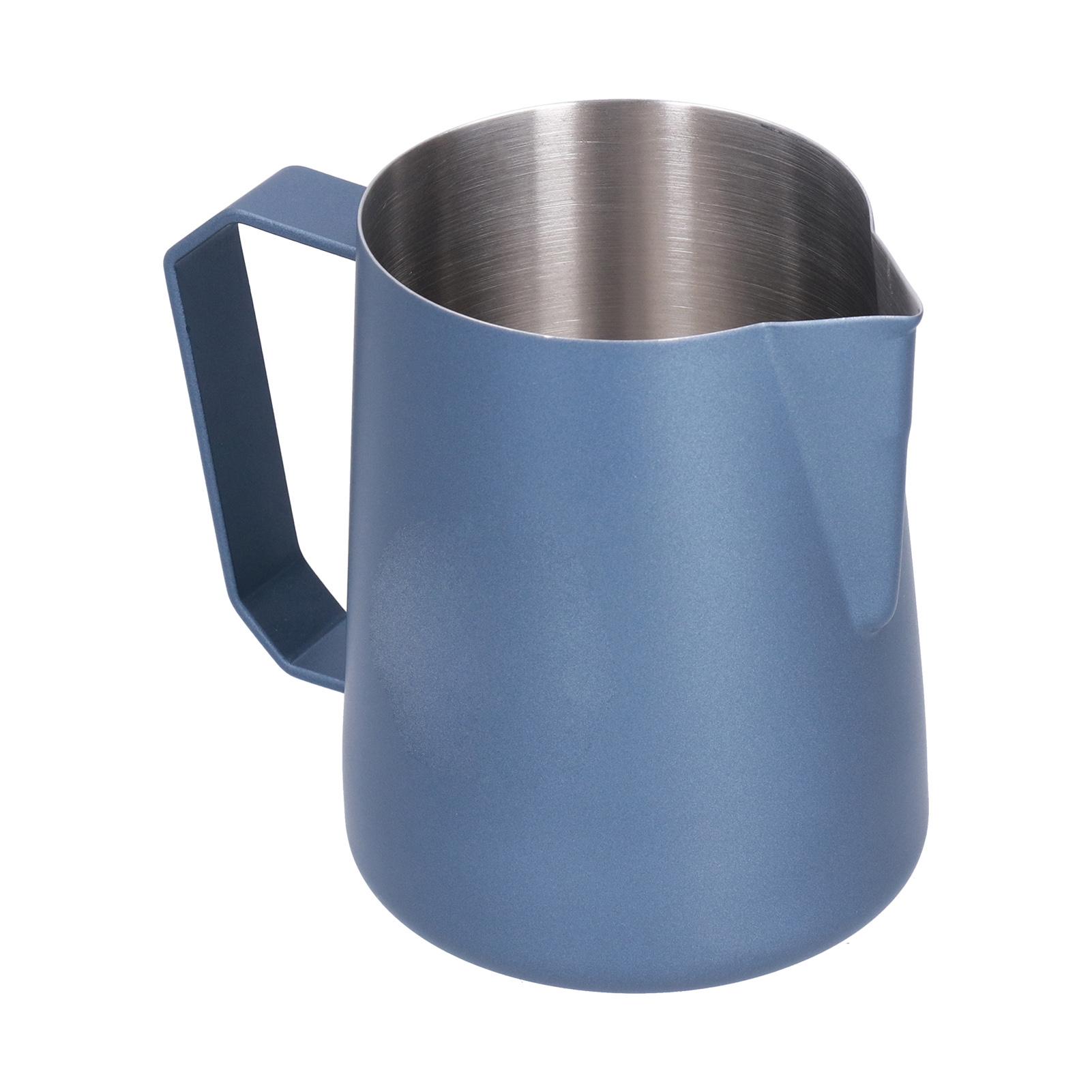 

Latte Cup Pointed Spout 304 Stainless Steel Durable Milk Frothing Pitcher with Angled HandleBlue 600ml(without Label)