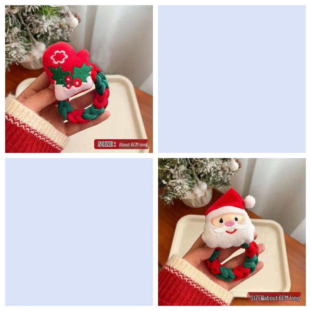 Santa Claus Christmas Scrunchies - Cute Cartoon Hair Ties & Accessories for Girls and Women