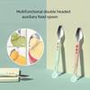 Baby Double Head Scraping Fruit Spoon Double-ended Silicone Stainless Steel Children's Tableware Toddler Complementary Tableware