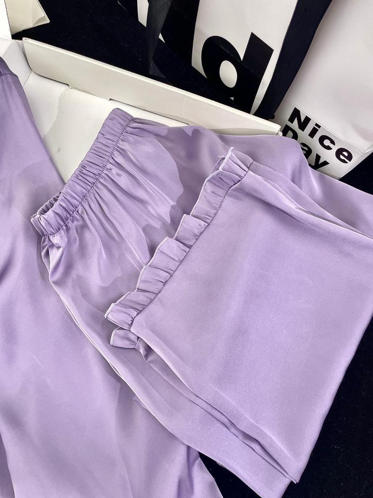 2026 Sternzeichen Neujahr Eis Seide Damen Prinzessin Pyjama Set mit Brustpolstern - Hochwertige Hauskleidung