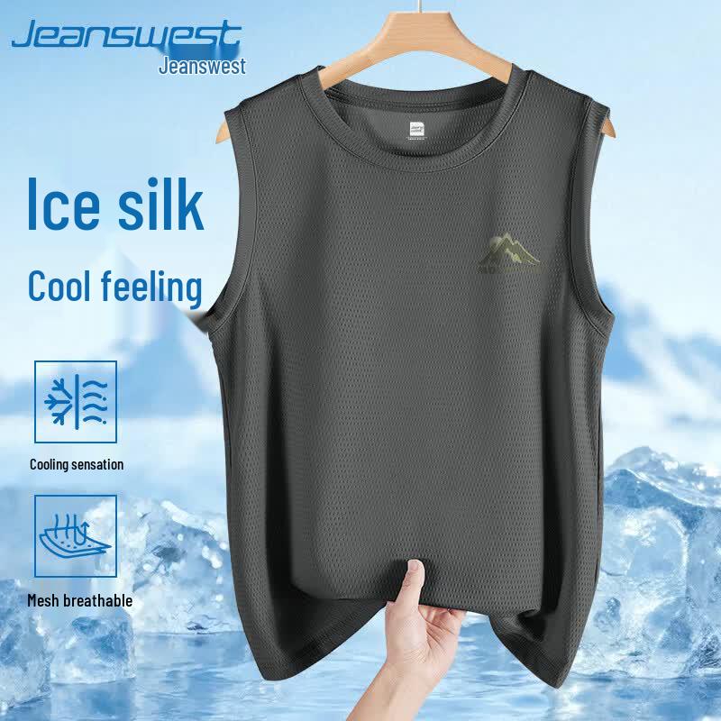 Jeanswest Men s Ice Silk Mesh Quick-Dry Sleeveless Vest 4XL