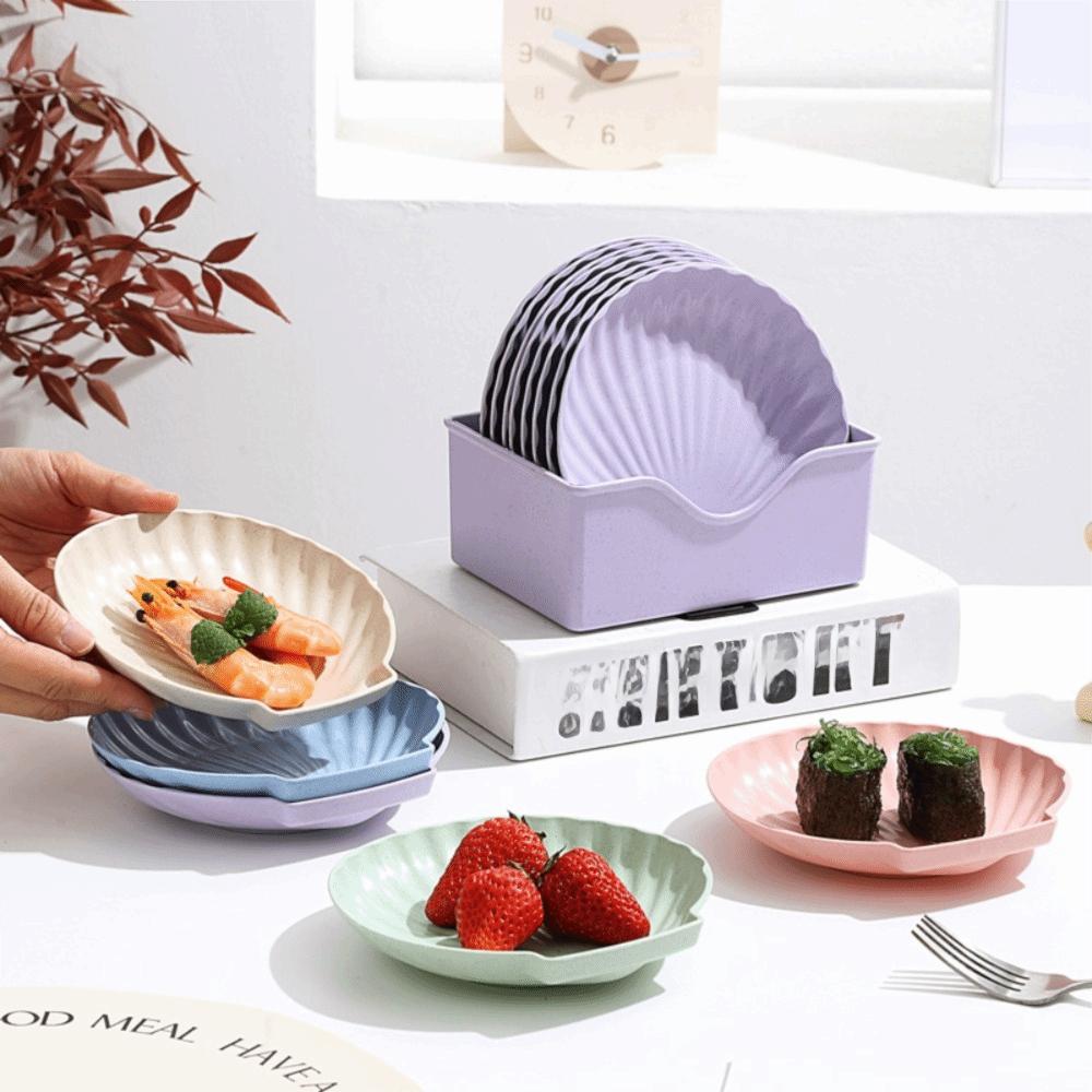 10PCS Nordic Style Shell-shaped Spit Bone Dish Microwave-safe Fruit Plate Dinner Dish Food Scrap