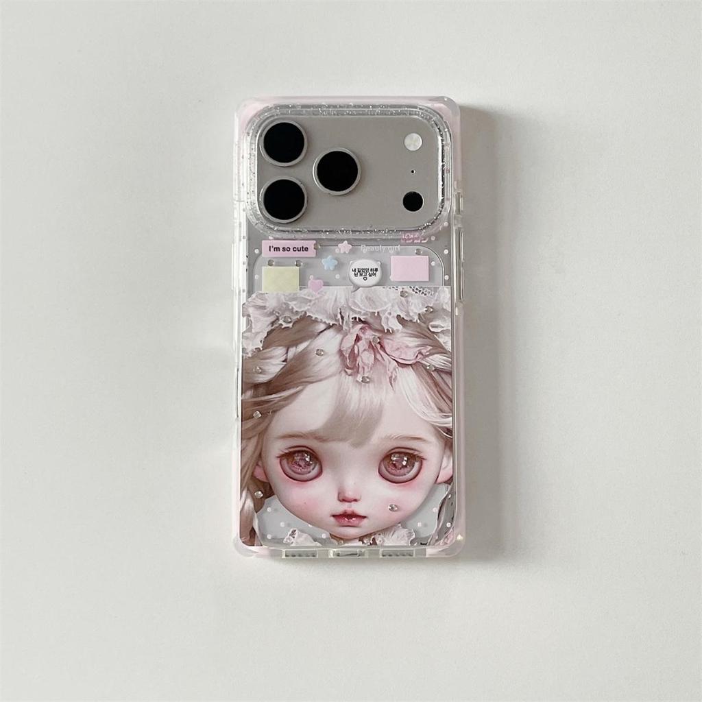 Anti-Fall Cartoon Rhinestone Phone Case for iPhone 15, 16, 17 Pro Max