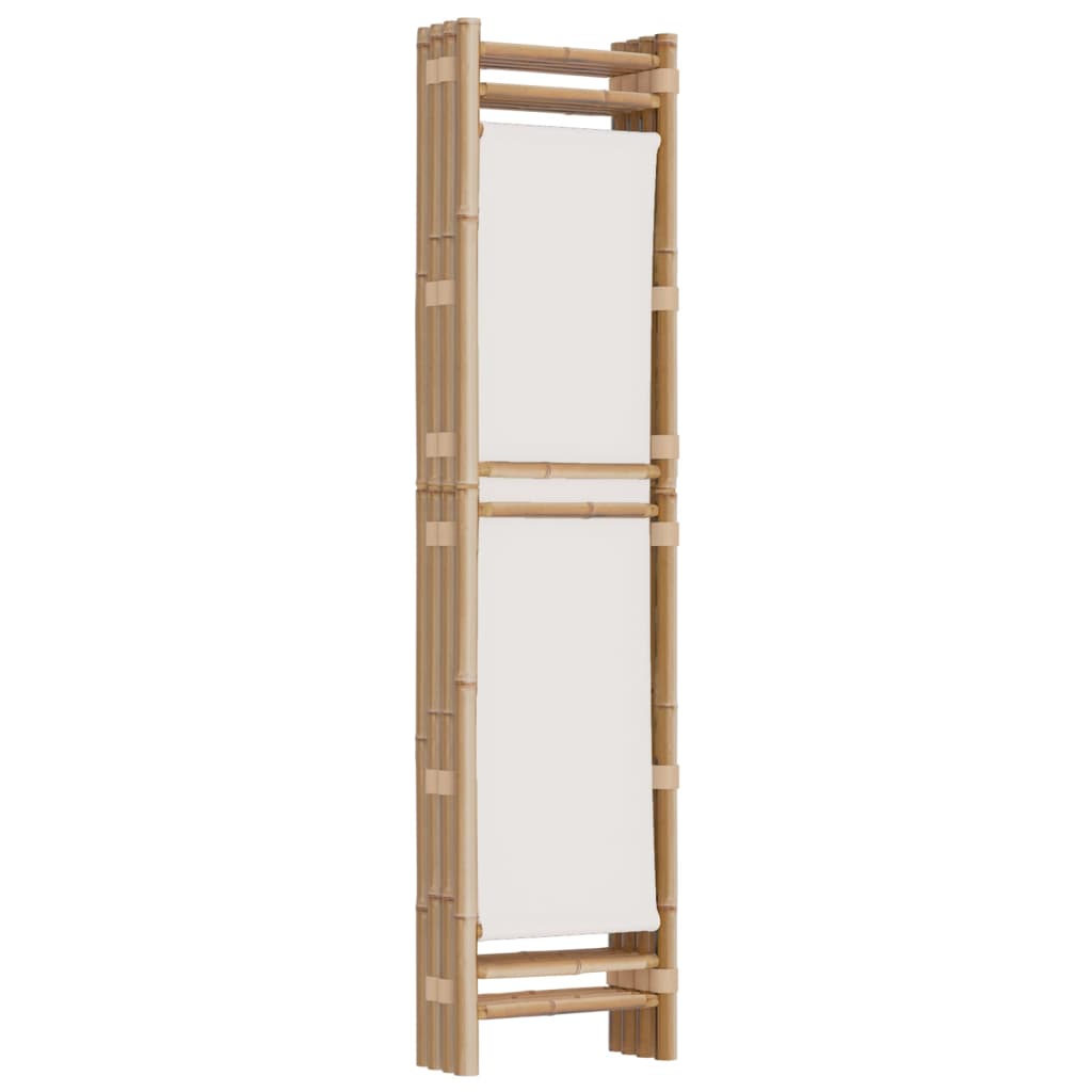 4 Piece Folding Room Divider 160 Cm Bamboo and Canvas