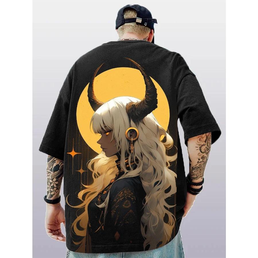 2024 Summer Fashion T-shirts Men Women Unisex Oversize Anime Character Japanese Style Streetwear Super Cool Couple T-shirts