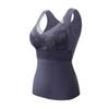 Velvet Fever Without Trace Warm Lace Undershirt Female Fixed Cup Padded Thickening Thin Comfortable Bottoming Fall Clothing Underwear