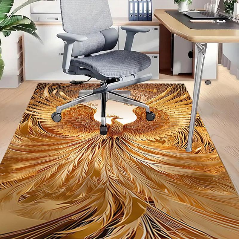 1PC Phoenix Feather Extra Large Non Slip Floor carpet, Office, family, Studio Large Area Rug Indoor Rugs, Bold Statement Piece