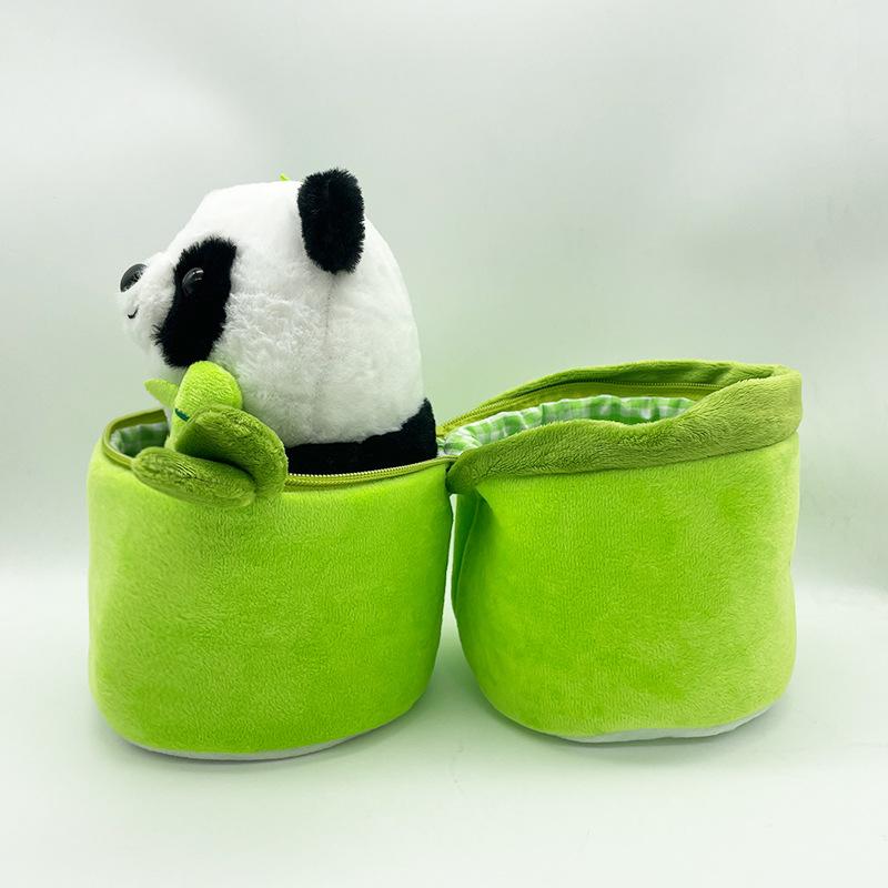 New Bamboo Panda Plush Stuffed Toy Soft Bamboo Bag Simulation Stuffed Panda Cute Pillow Panda Cat Doll Childen's Birthday Gift