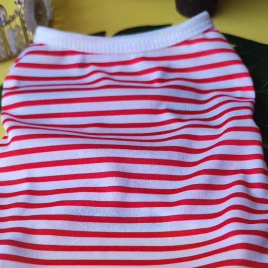 Dog Striped Vest Pets Casual Sleeveless Pullover Round Neck Vest Puppy Apparel for Girls Boys Daily Wear Travel Street Wear